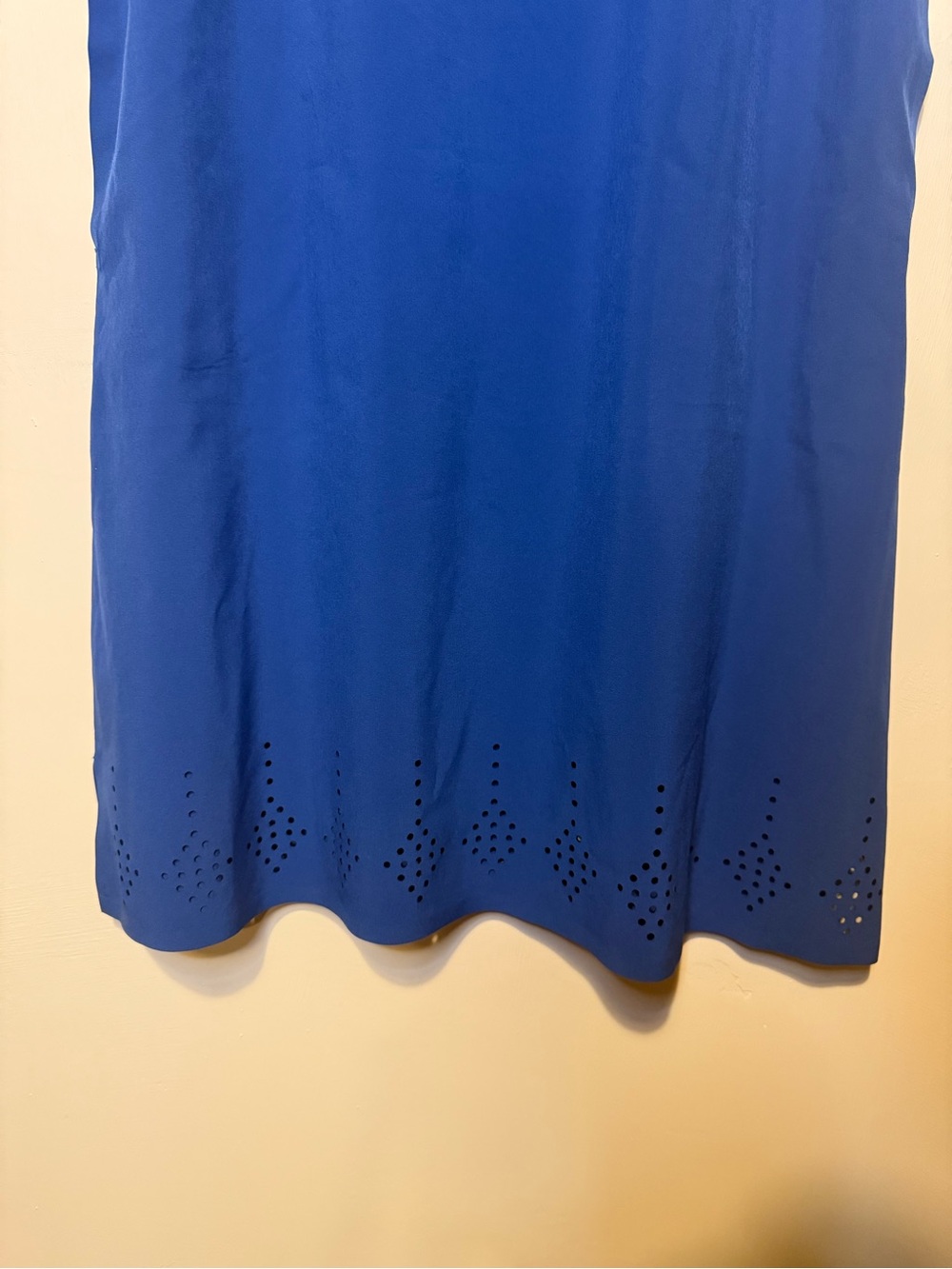 Title Nine Unconventional Summer Dress with Pockets Blue Laser Cut Tank Sz Small - Picture 3 of 7